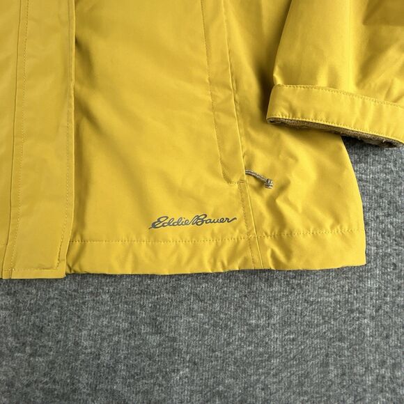 Eddie Bauer WeatherEdge Jacket Womens Sz M Yellow Waterproof Hooded Windbreaker - Picture 3 of 13